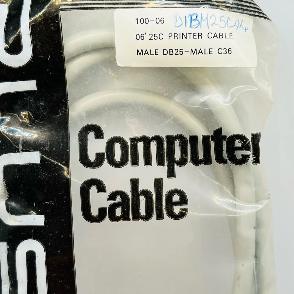 Plus Series 06’ 25C Printer Cable Make DB25-Male C36. Brand New Factory Sealed!!